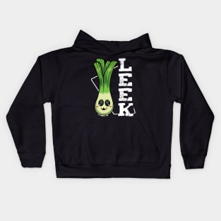 Leeks - Cute Kawaii Healthy Vegetable Vegan Kids Hoodie